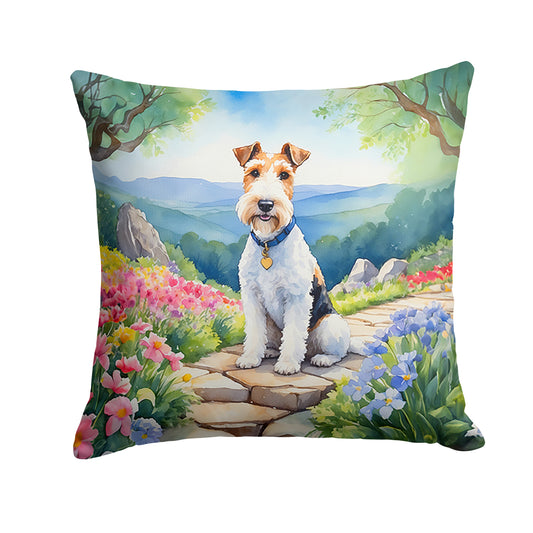 Buy this Fox Terrier Spring Path Throw Pillow