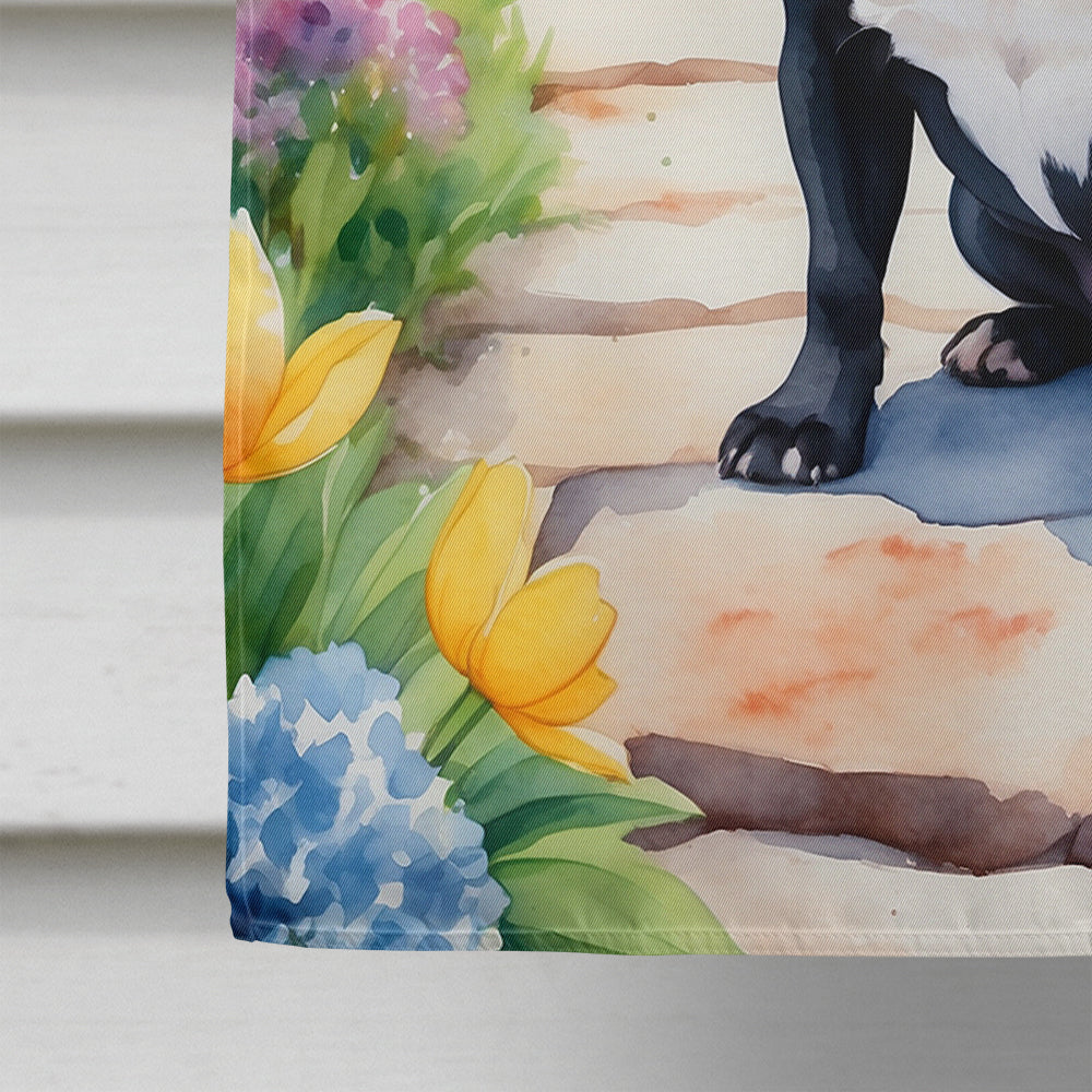 French Bulldog Spring Path House Flag