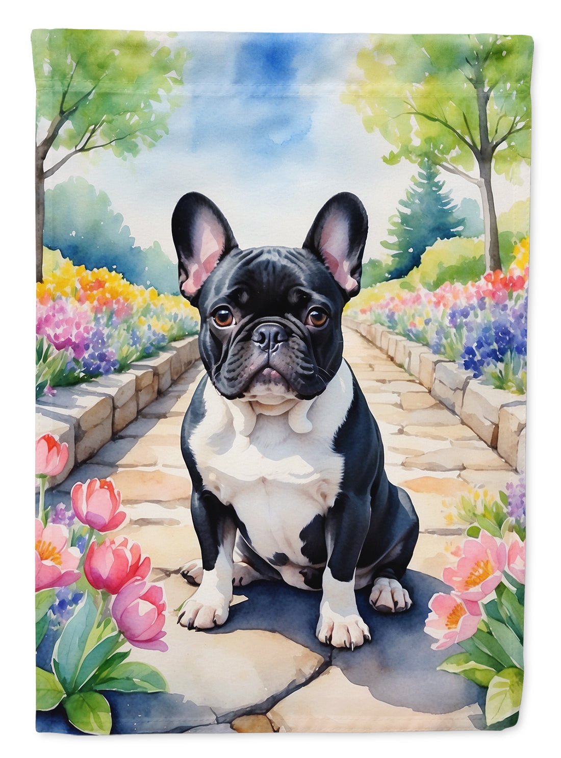 Buy this French Bulldog Spring Path House Flag