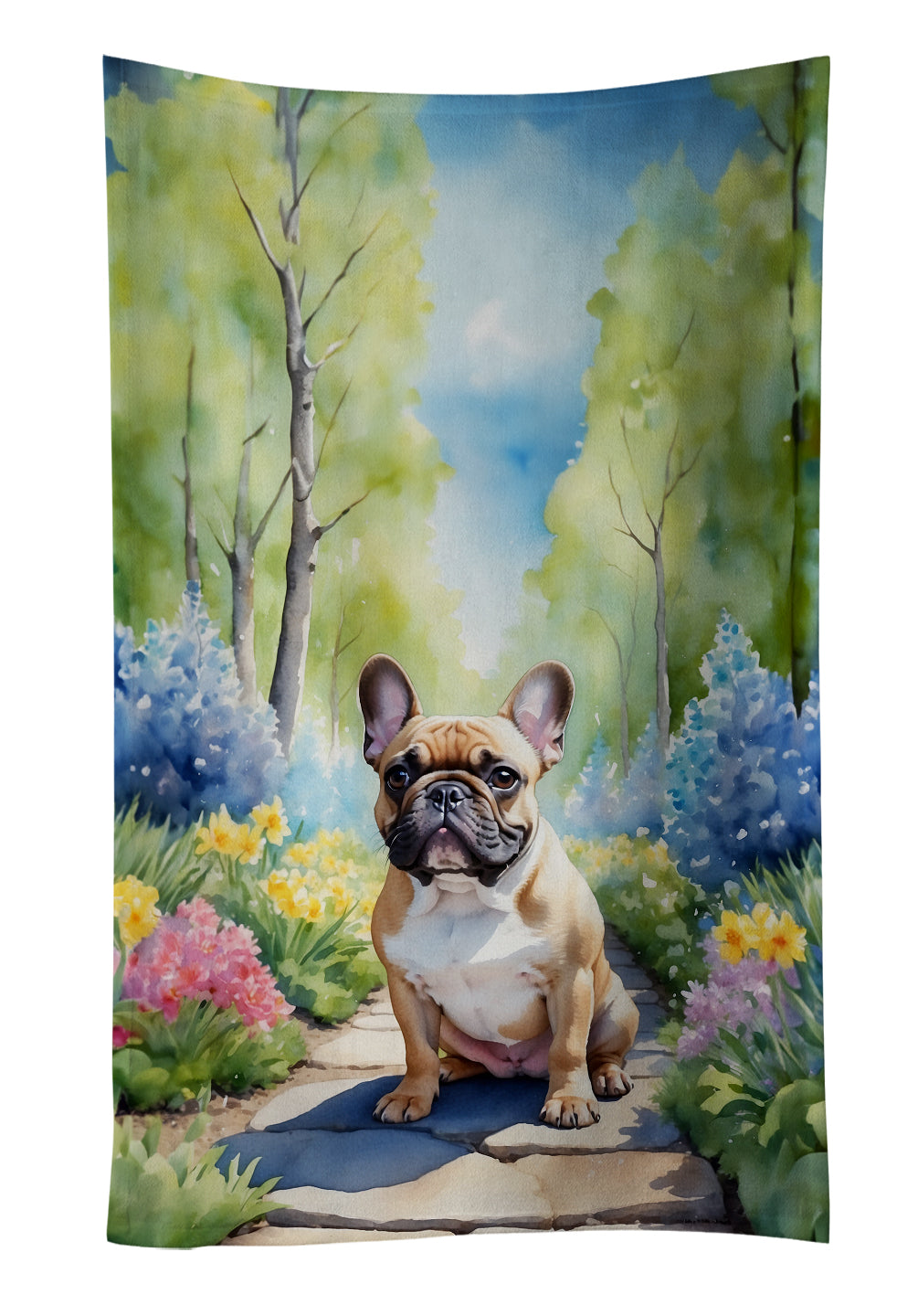 Buy this French Bulldog Spring Path Kitchen Towel