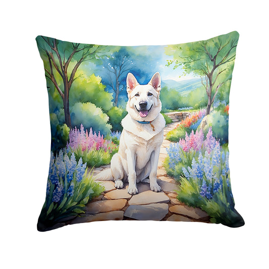 Buy this German Shepherd Spring Path Throw Pillow