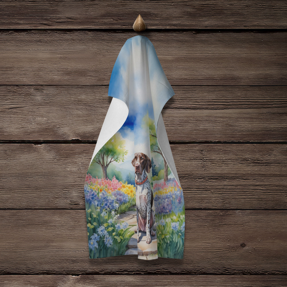 German Shorthaired Pointer Spring Path Kitchen Towel