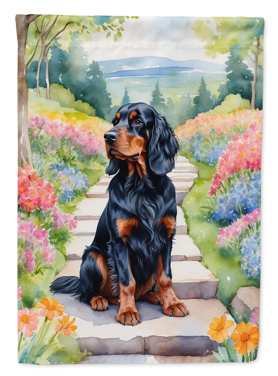 Buy this Gordon Setter Spring Path House Flag