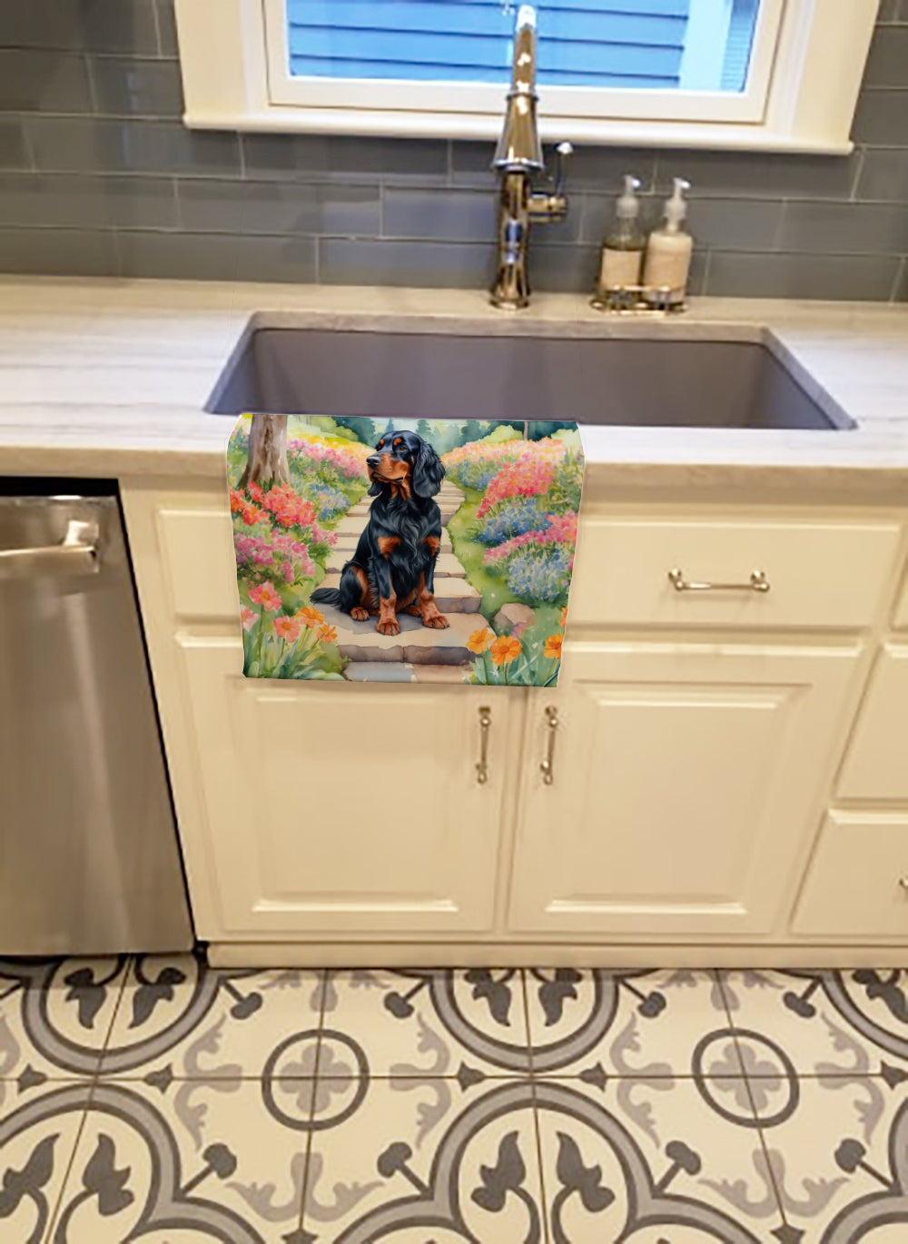 Gordon Setter Spring Path Kitchen Towel