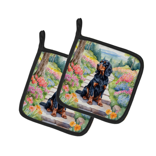 Buy this Gordon Setter Spring Path Pair of Pot Holders