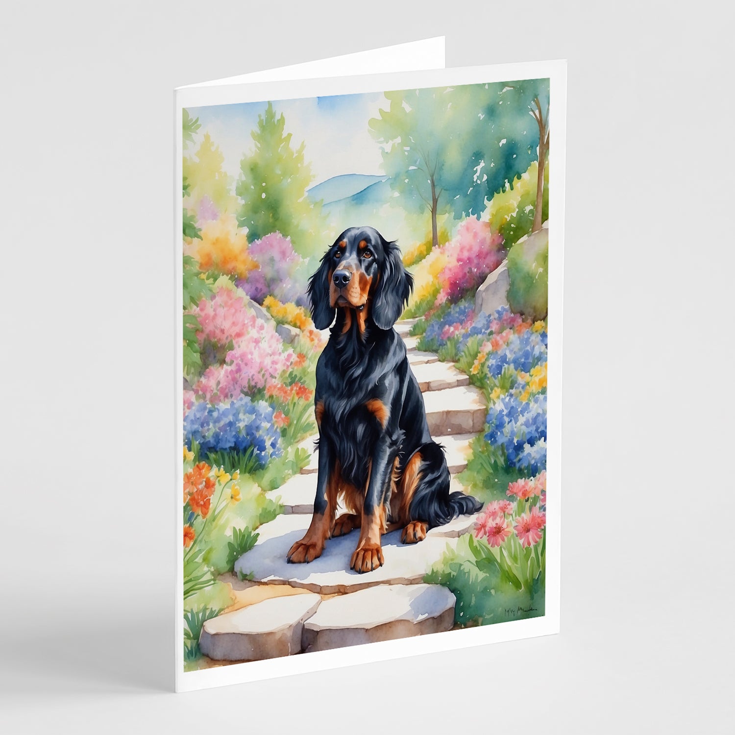 Buy this Gordon Setter Spring Path Greeting Cards Pack of 8