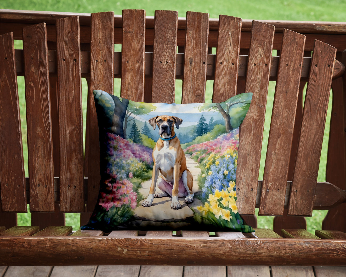 Great Dane Spring Path Throw Pillow