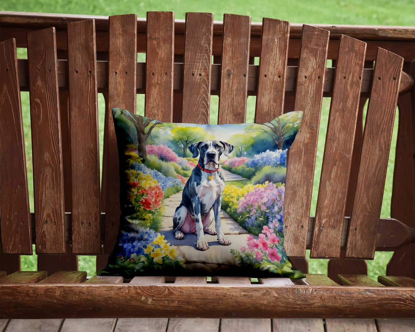 Great Dane Spring Path Throw Pillow