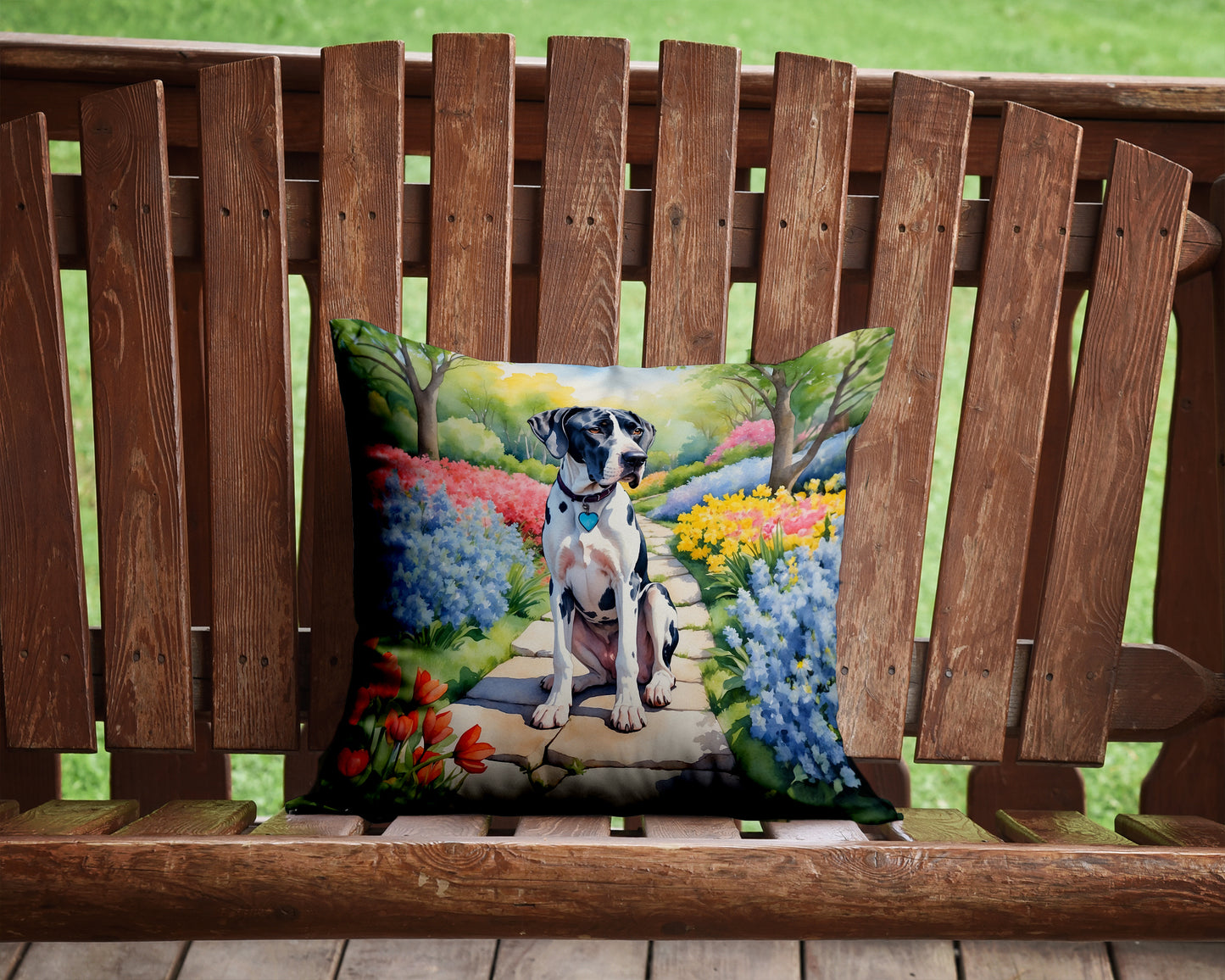 Great Dane Spring Path Throw Pillow