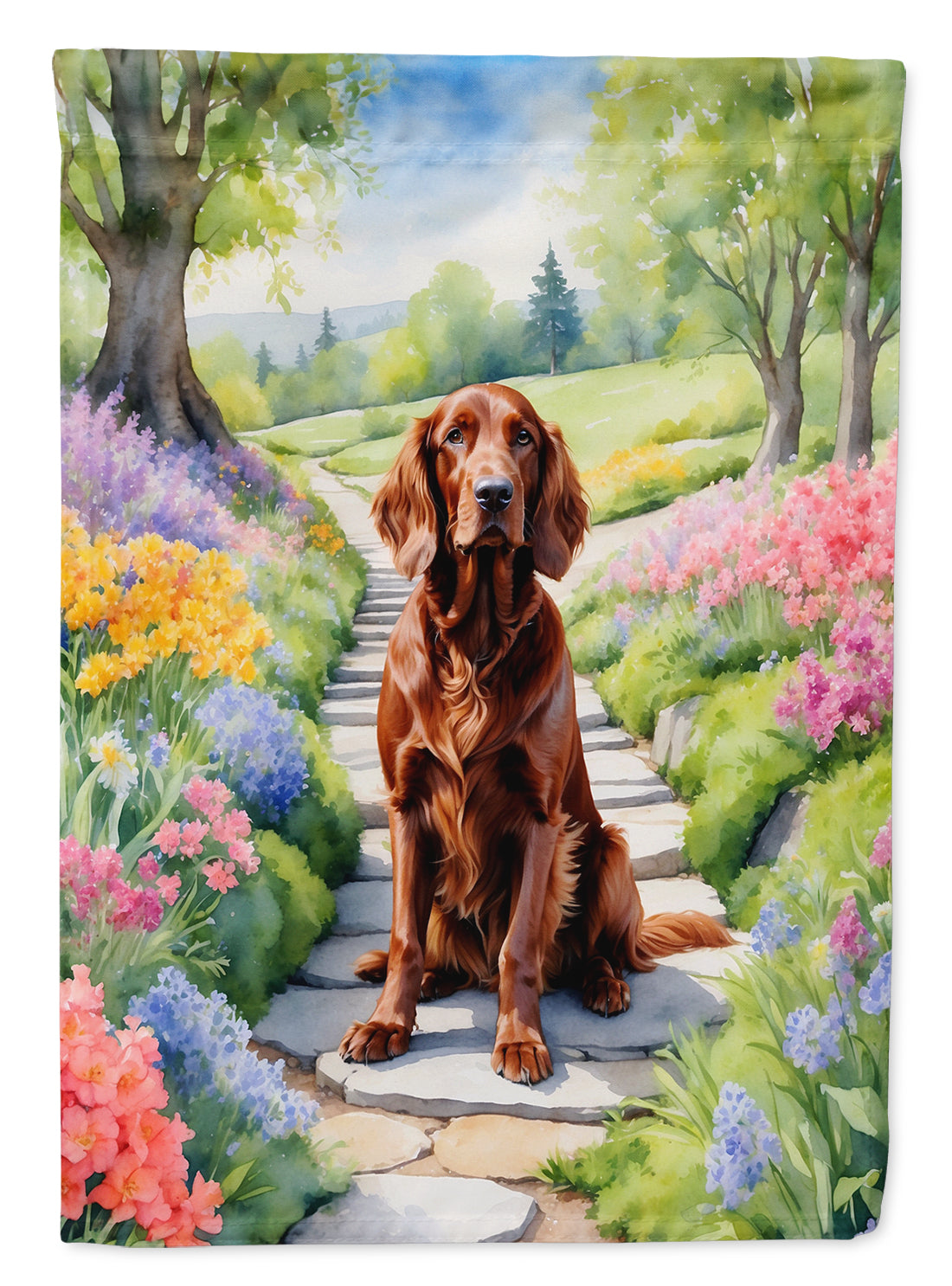 Buy this Irish Setter Spring Path Garden Flag