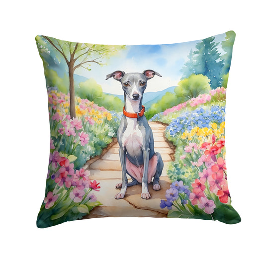 Buy this Italian Greyhound Spring Path Throw Pillow