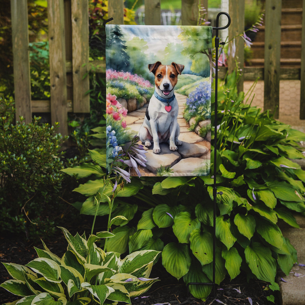 Jack Russell Terrier Spring Path Garden Flag