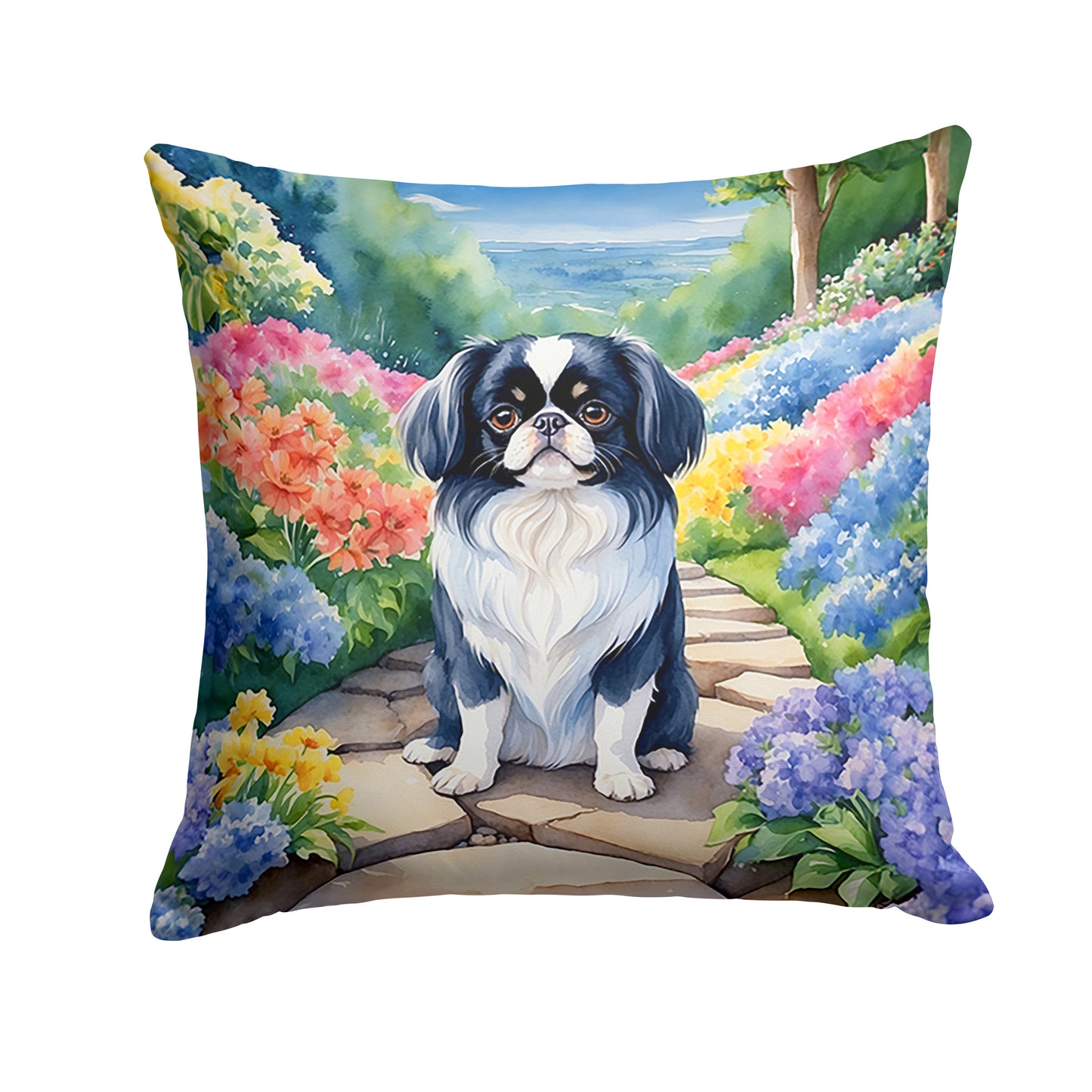 Buy this Japanese Chin Spring Path Throw Pillow