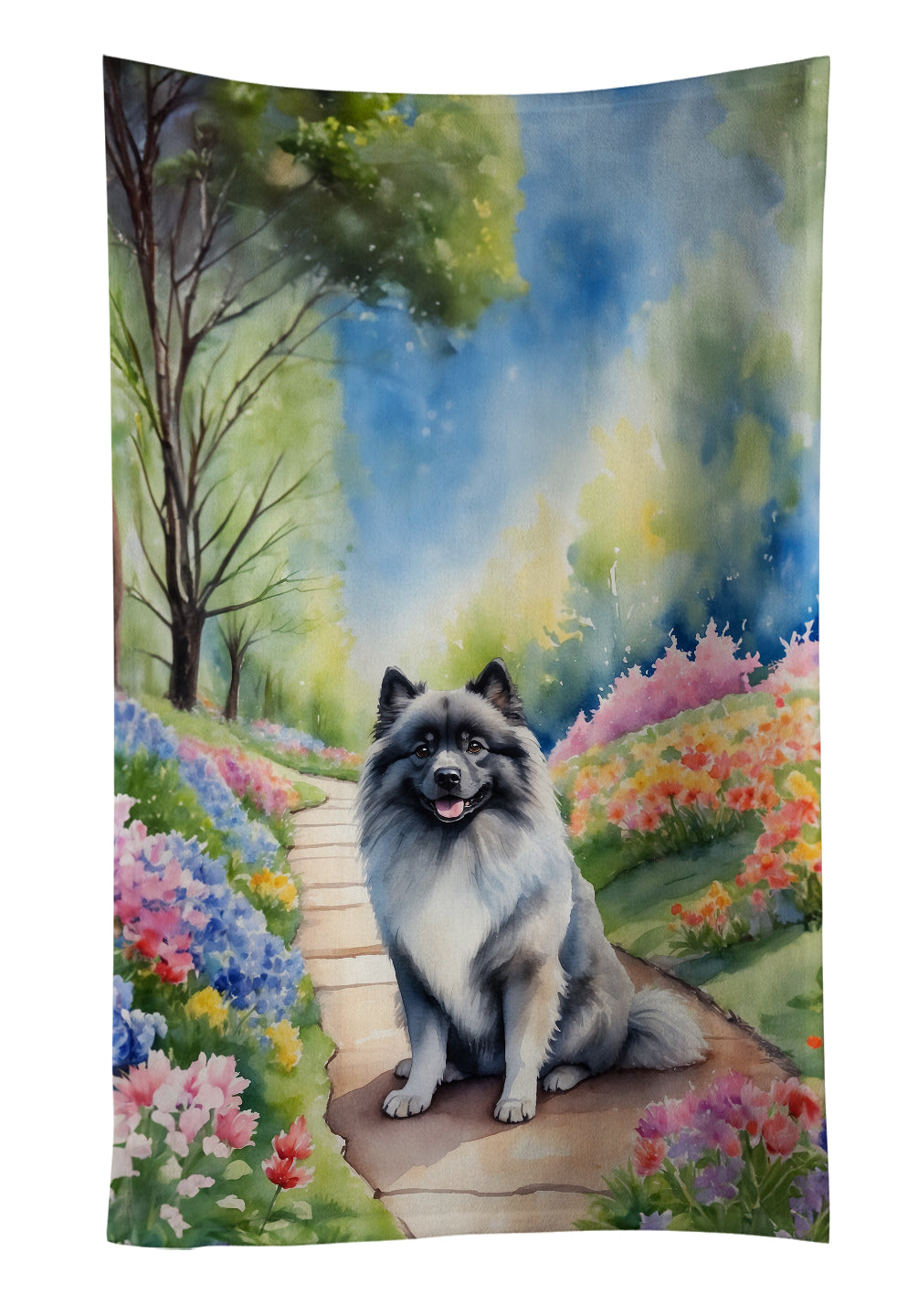 Buy this Keeshond Spring Path Kitchen Towel