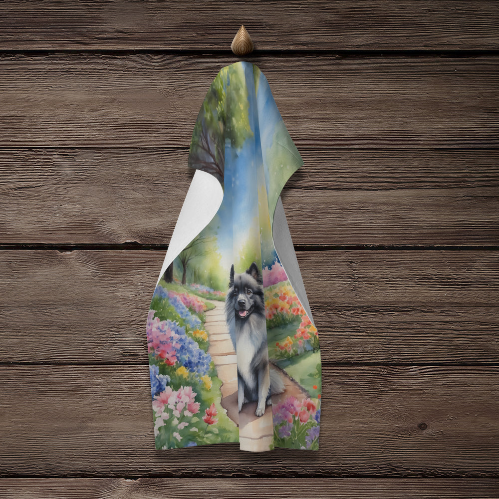 Keeshond Spring Path Kitchen Towel