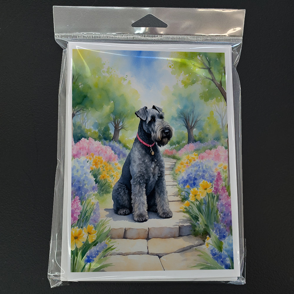 Kerry Blue Terrier Spring Path Greeting Cards Pack of 8