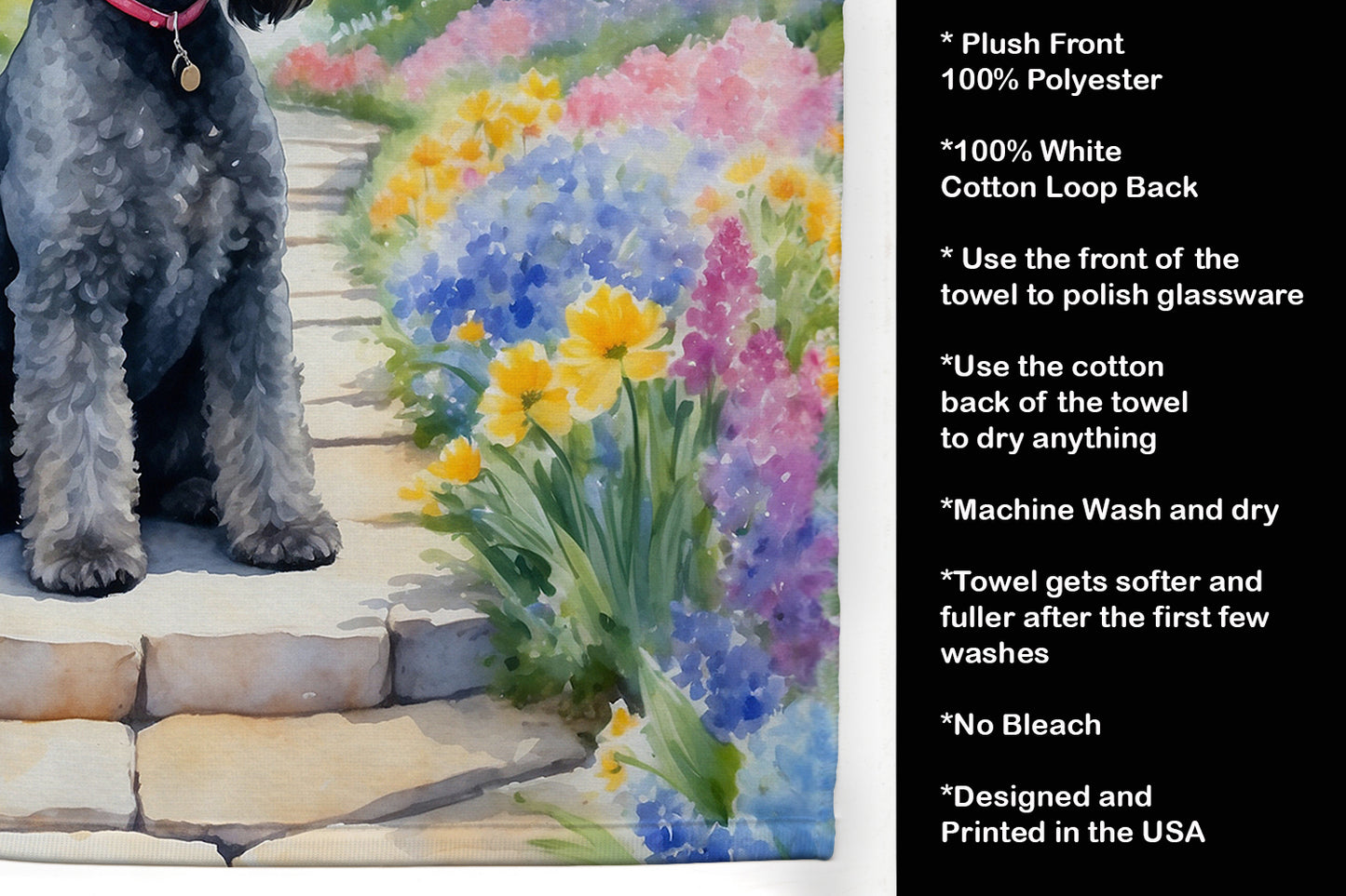 Kerry Blue Terrier Spring Path Kitchen Towel