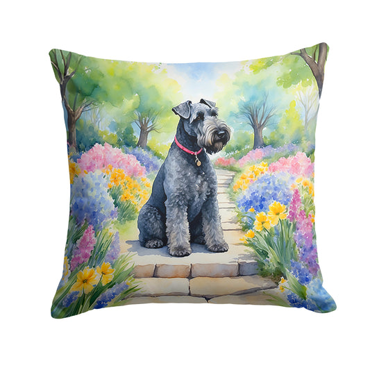 Buy this Kerry Blue Terrier Spring Path Throw Pillow