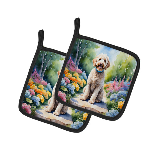 Buy this Labradoodle Spring Path Pair of Pot Holders