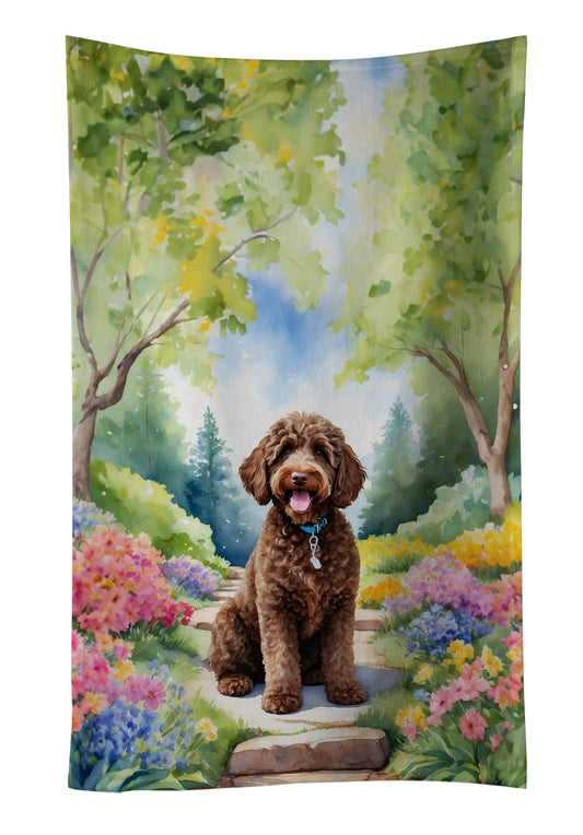 Buy this Labradoodle Spring Path Kitchen Towel