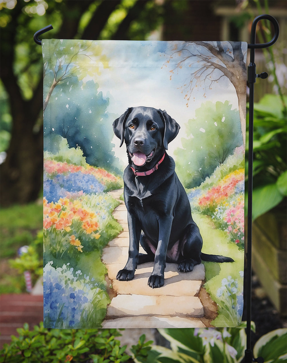 Labrador Retriever Spring Path Garden Flag