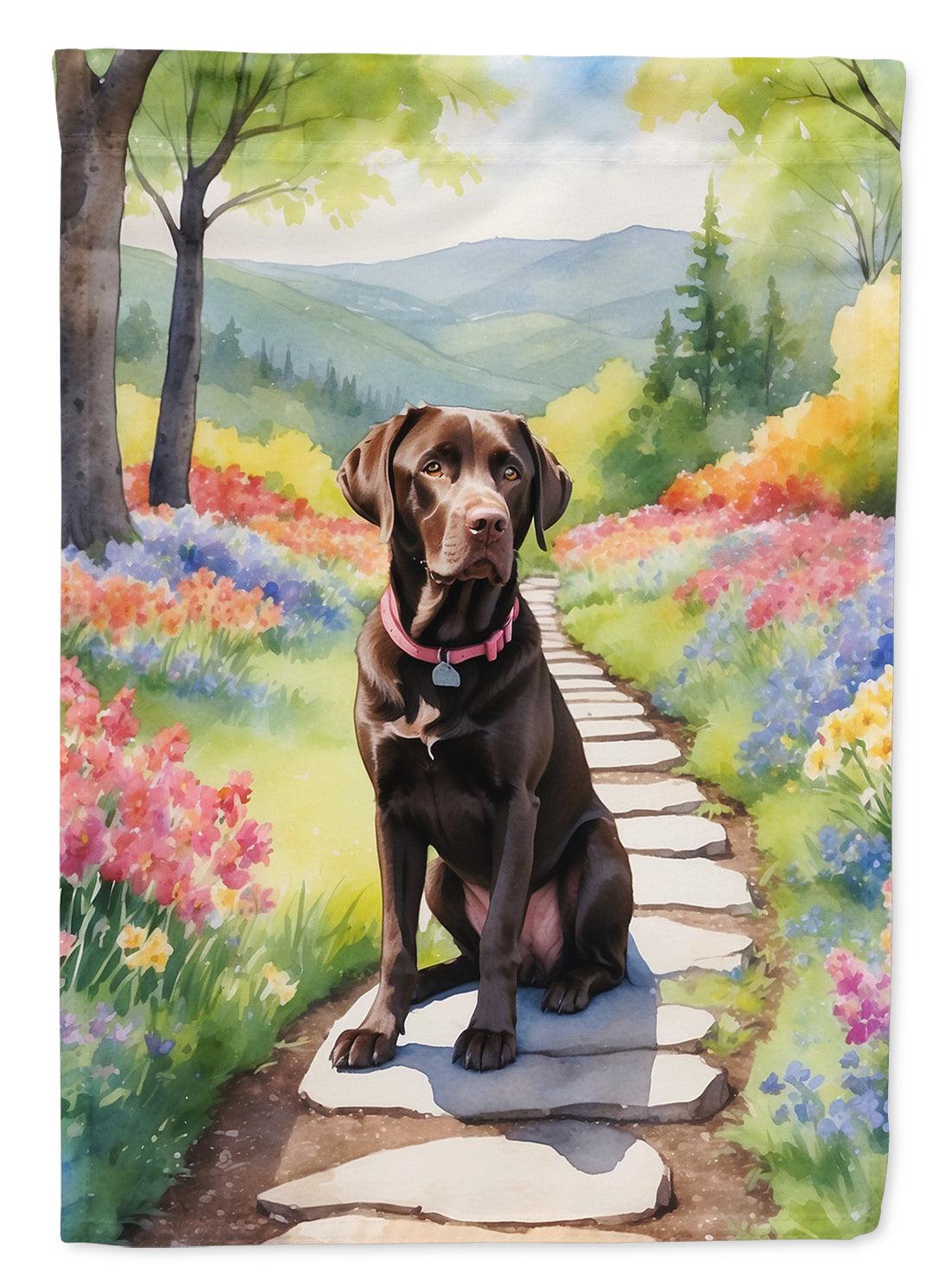 Buy this Labrador Retriever Spring Path House Flag