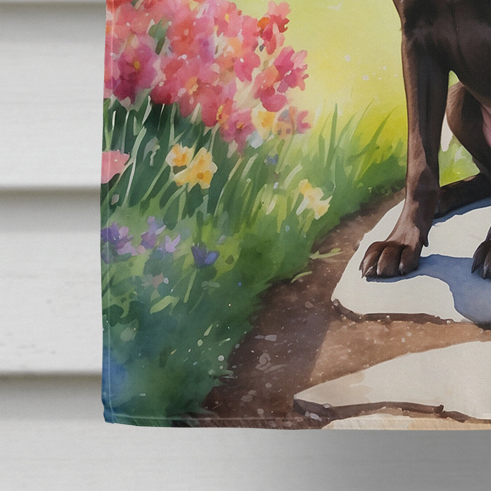 Labrador Retriever Spring Path House Flag