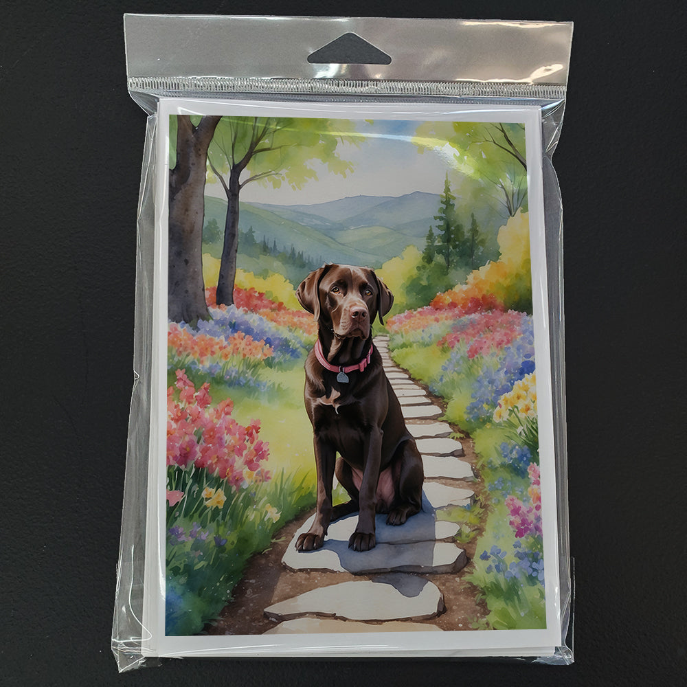 Labrador Retriever Spring Path Greeting Cards Pack of 8