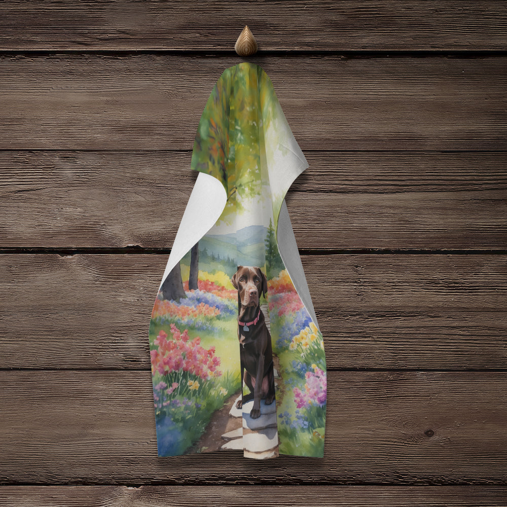 Labrador Retriever Spring Path Kitchen Towel