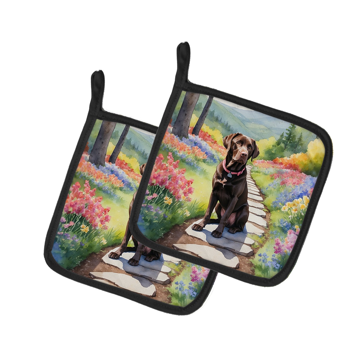 Buy this Labrador Retriever Spring Path Pair of Pot Holders