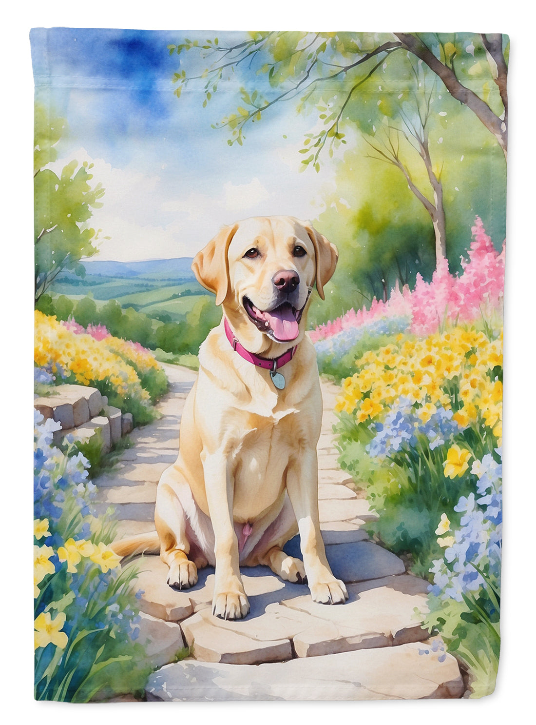 Buy this Labrador Retriever Spring Path House Flag