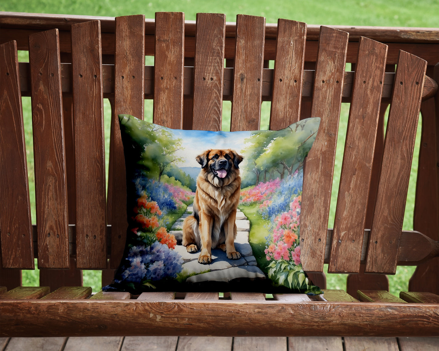 Leonberger Spring Path Throw Pillow