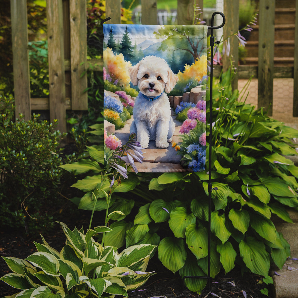 Maltipoo Spring Path Garden Flag