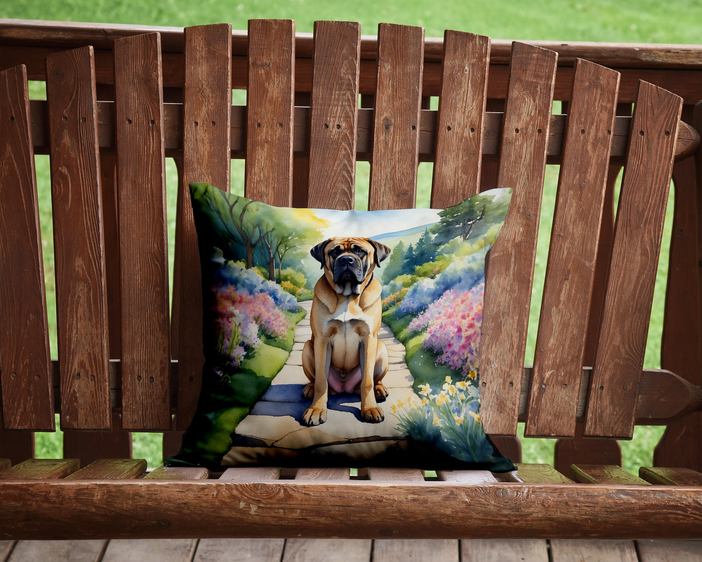 Mastiff Spring Path Throw Pillow