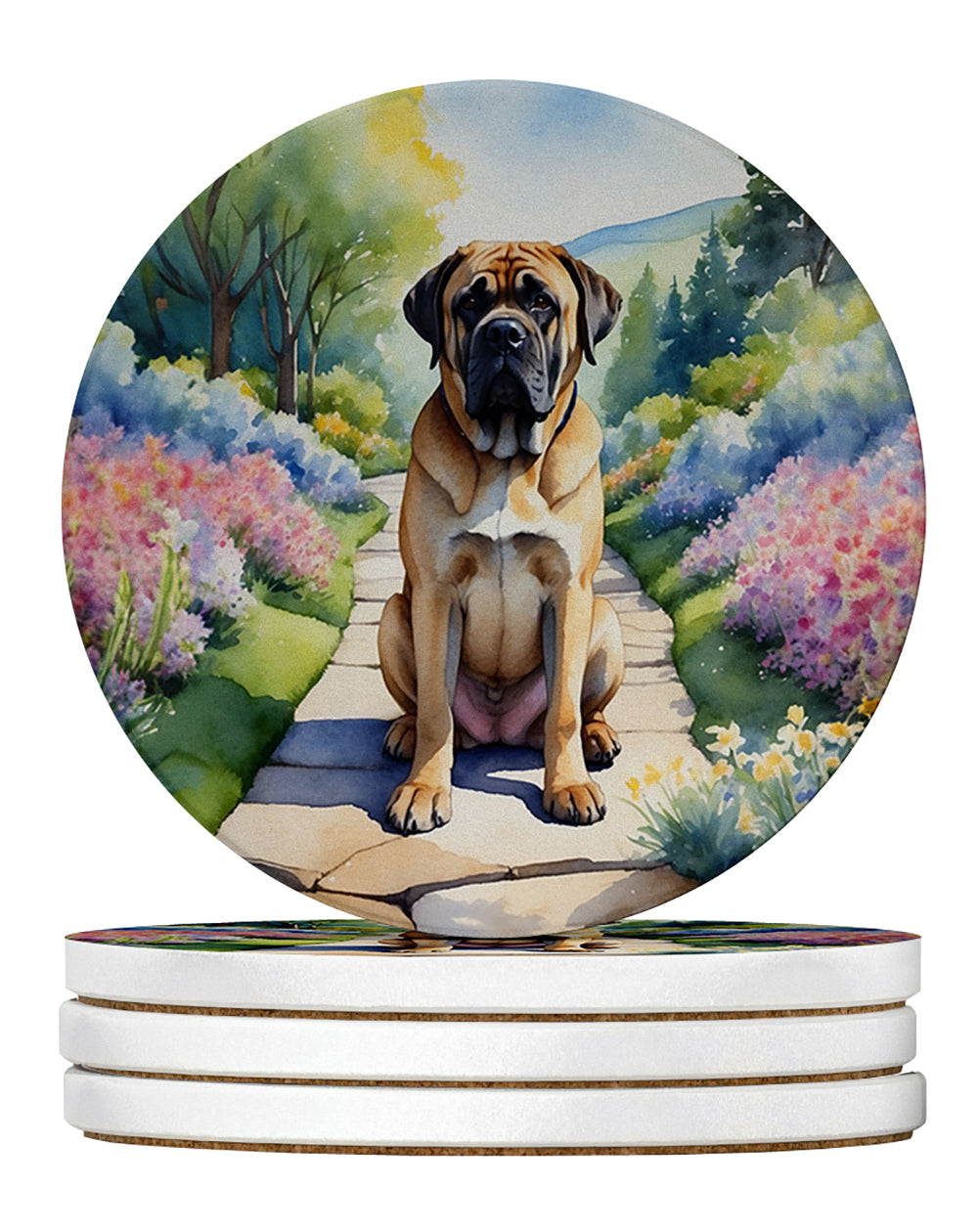 Buy this Mastiff Spring Path Large Sandstone Coasters Pack of 4