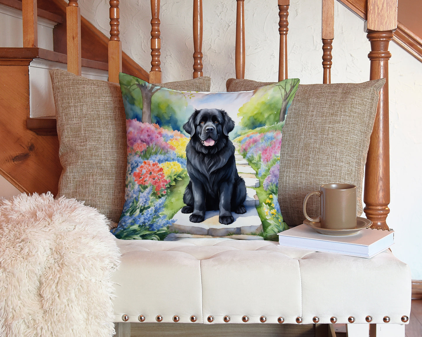 Newfoundland Spring Path Throw Pillow