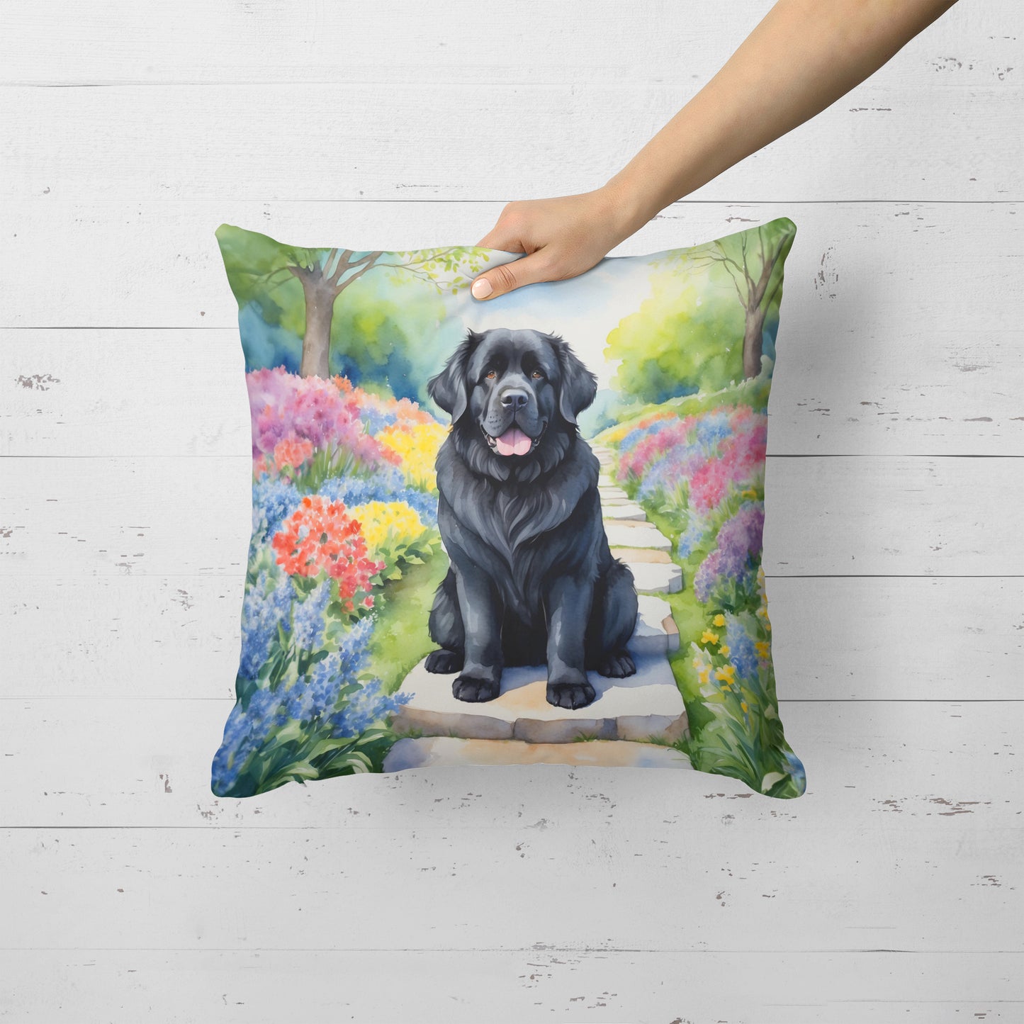 Newfoundland Spring Path Throw Pillow