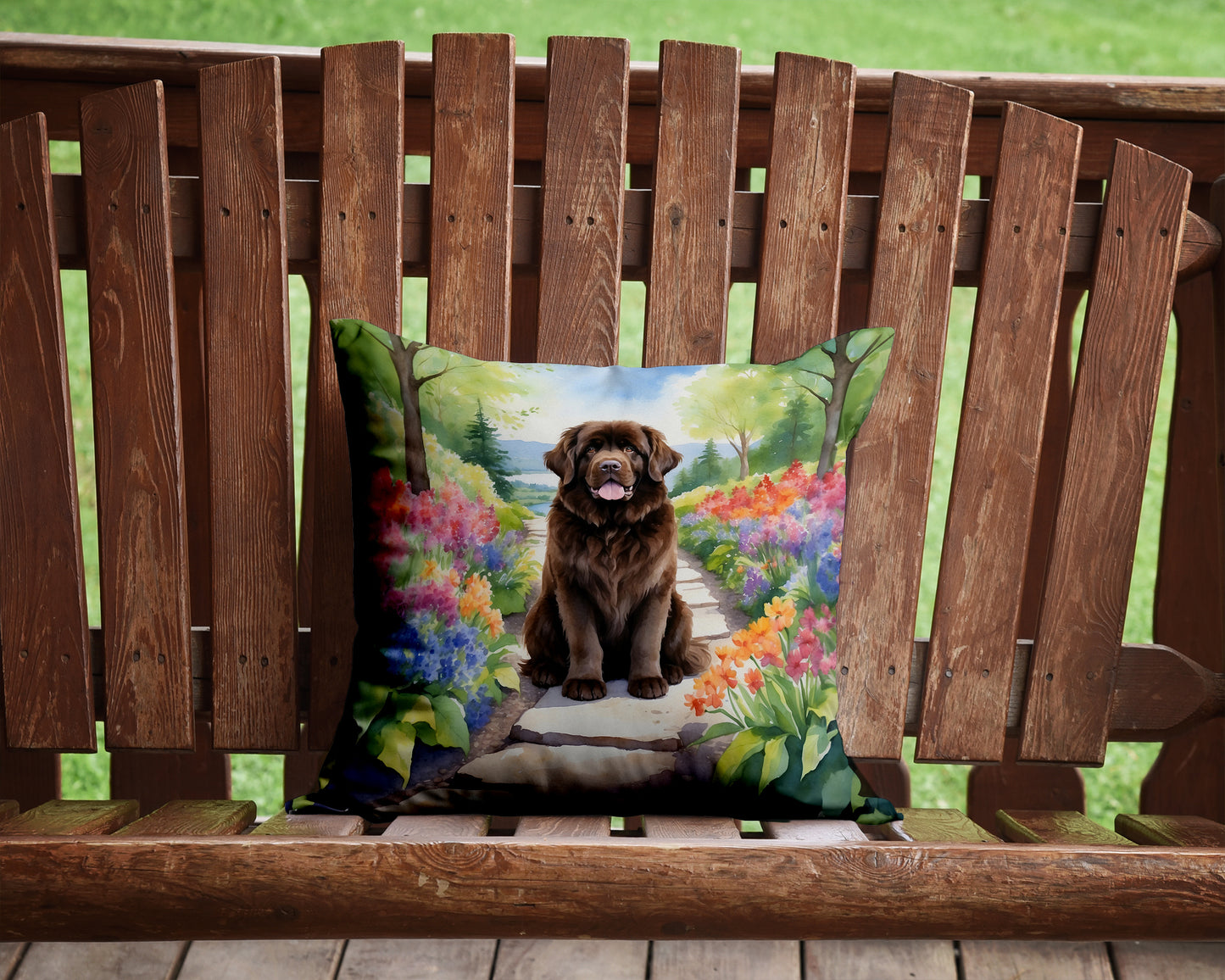 Newfoundland Spring Path Throw Pillow