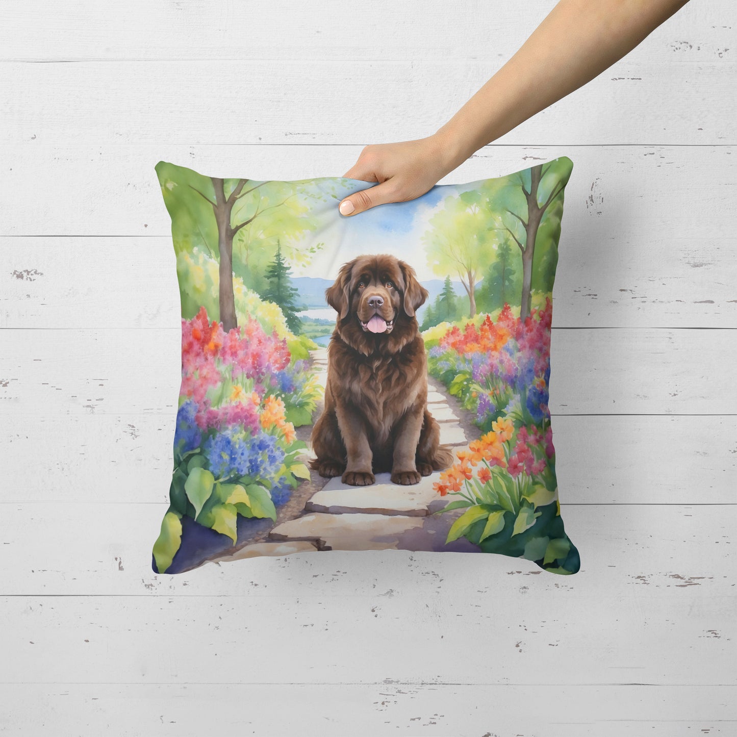 Newfoundland Spring Path Throw Pillow