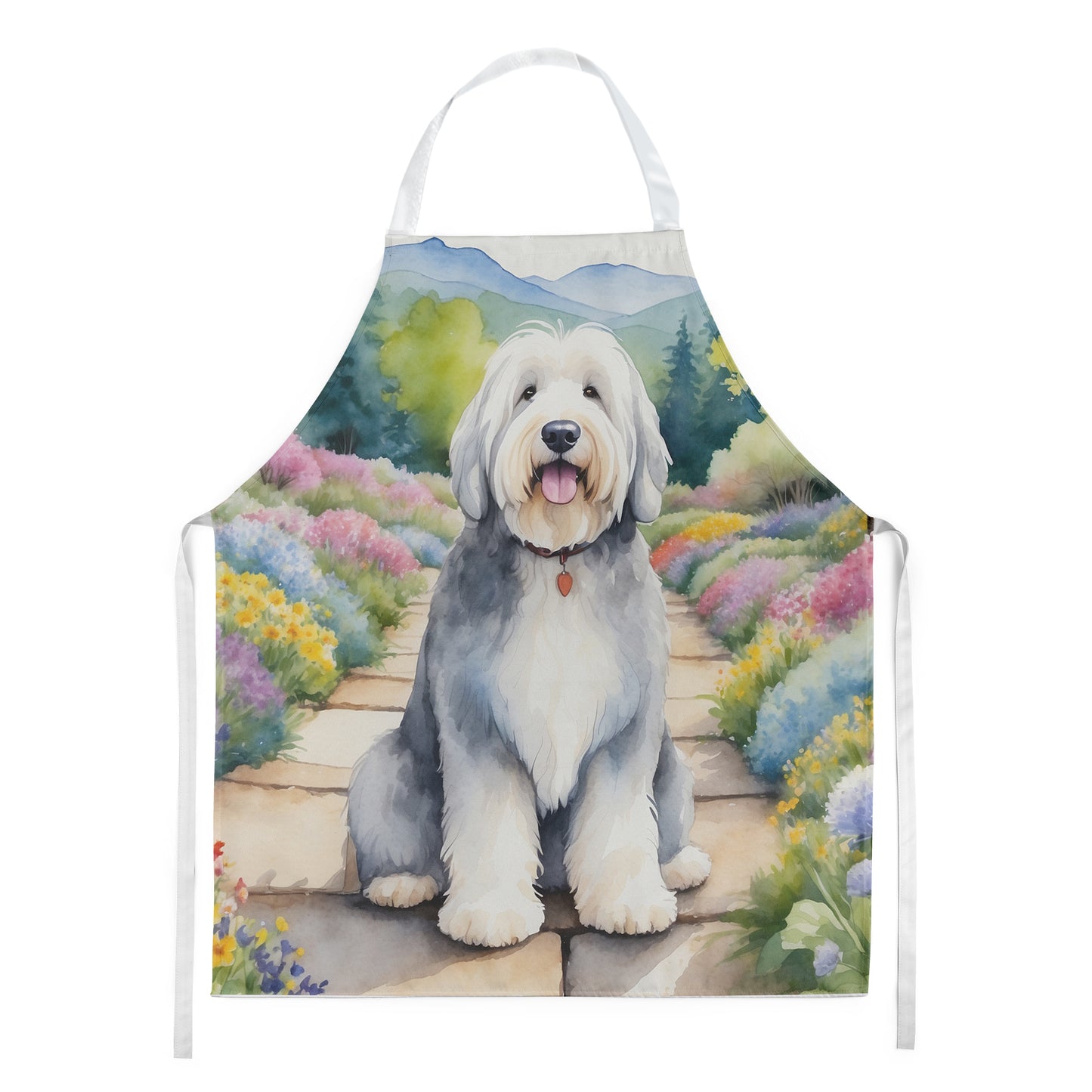 Buy this Old English Sheepdog Spring Path Apron