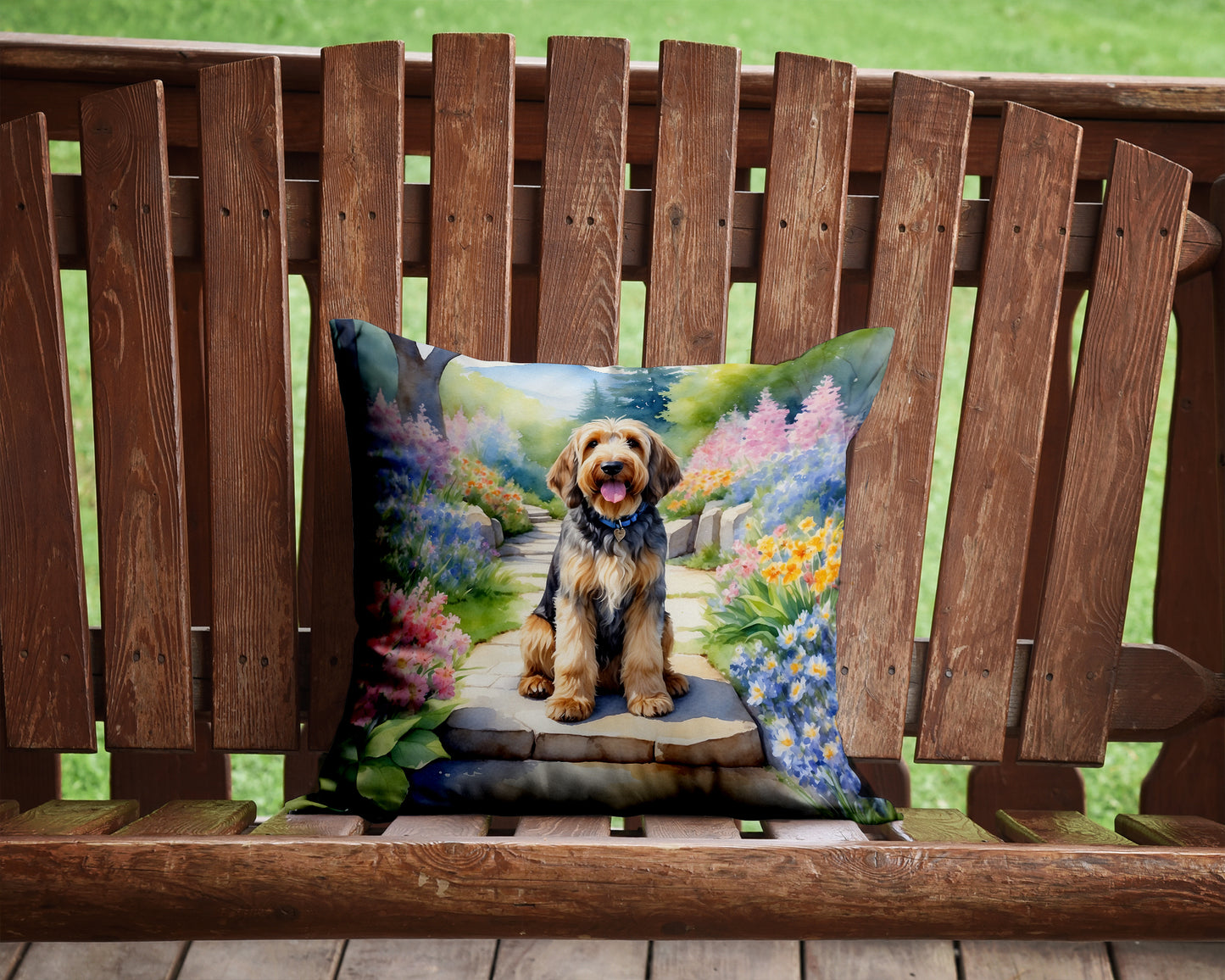 Otterhound Spring Path Throw Pillow