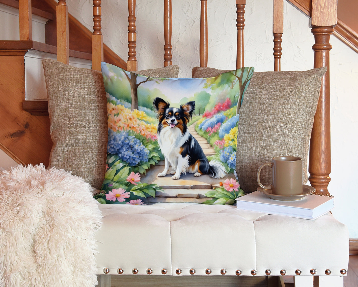 Papillon Spring Path Throw Pillow