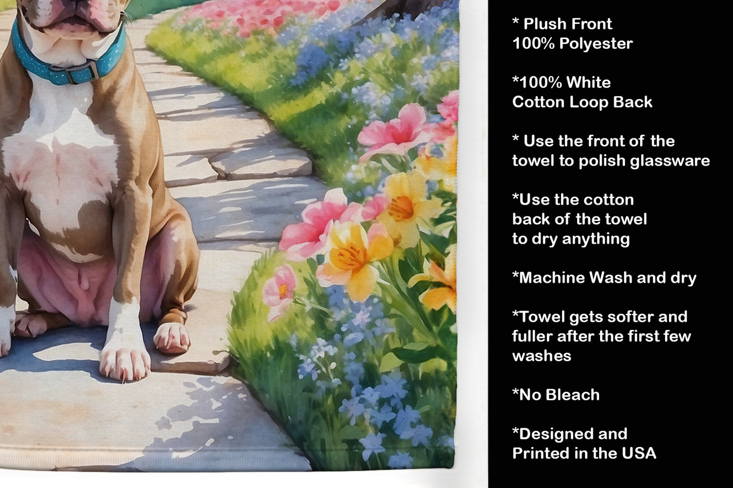 Pit Bull Terrier Spring Path Kitchen Towel