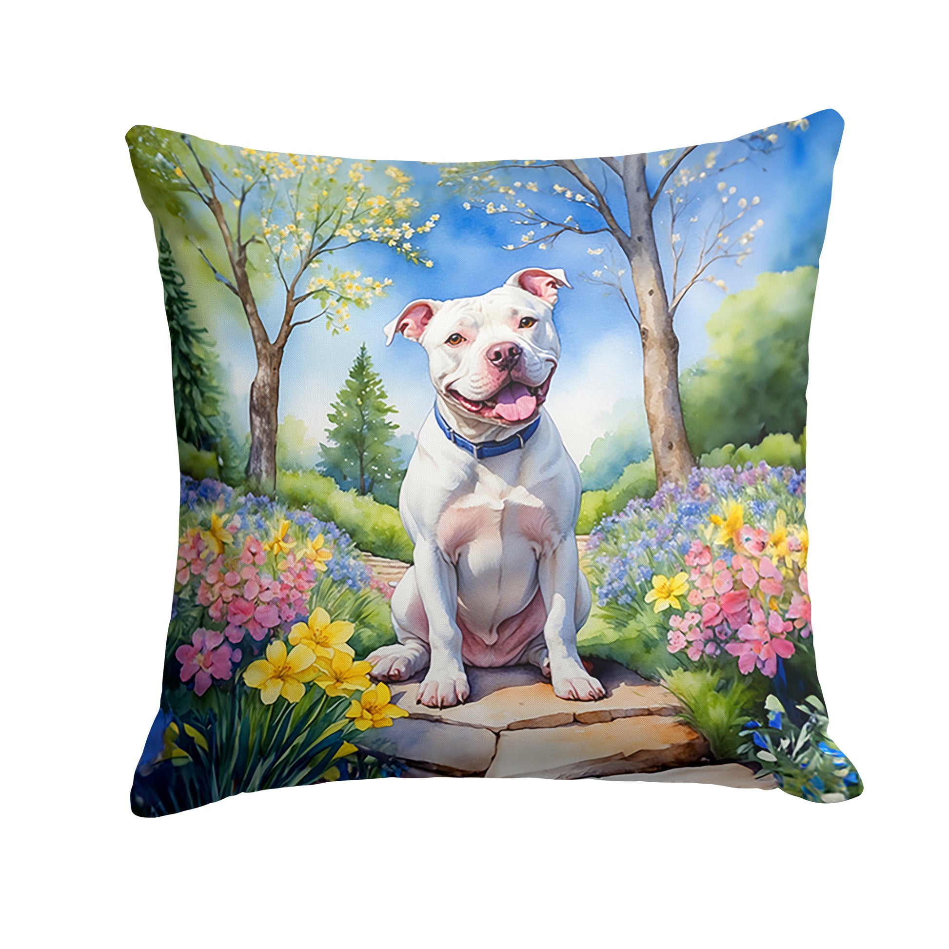 Buy this Pit Bull Terrier Spring Path Throw Pillow