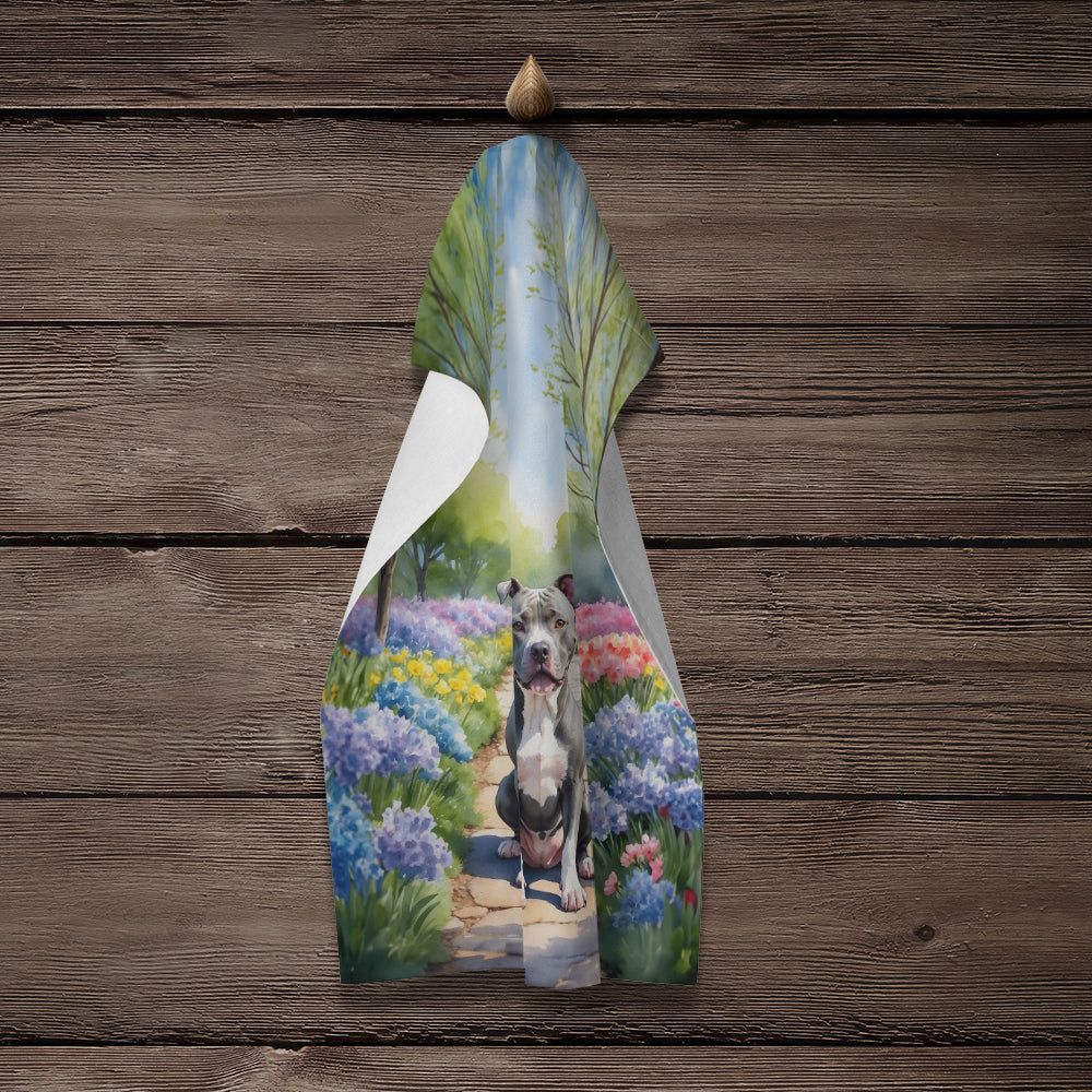 Pit Bull Terrier Spring Path Kitchen Towel