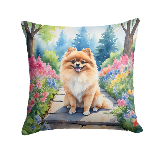 Buy this Pomeranian Spring Path Throw Pillow