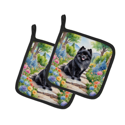 Buy this Pomeranian Spring Path Pair of Pot Holders