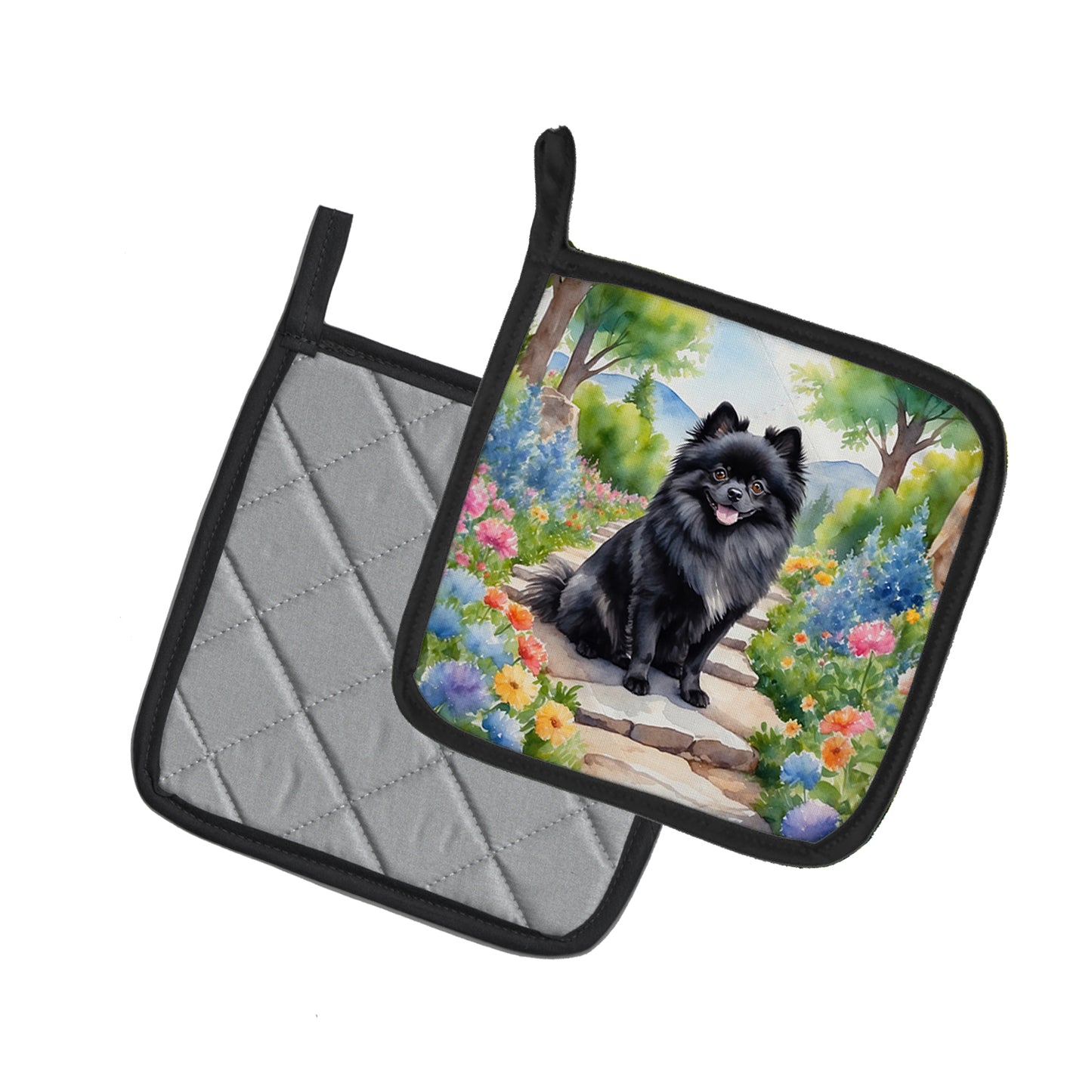 Pomeranian Spring Path Pair of Pot Holders