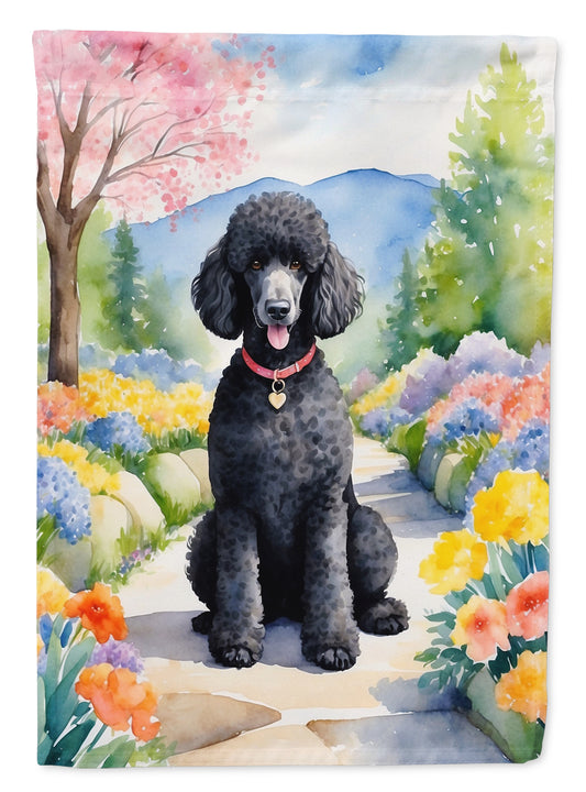 Buy this Black Poodle Spring Path House Flag