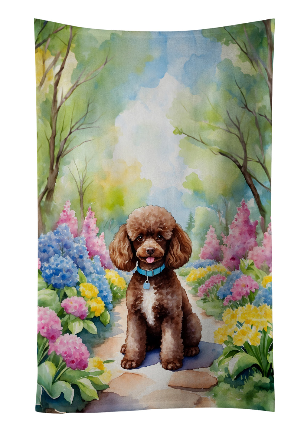 Buy this Chocolate Poodle Spring Path Kitchen Towel